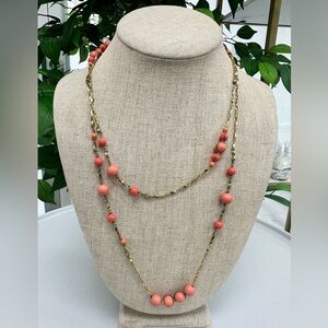 Vintage Stella & Dot Coral Beaded Necklace